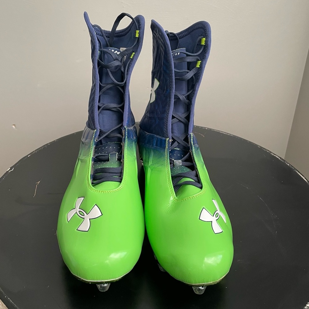 Under Armour Team Highlight MC Men US 15 Blue Green Cleats 1237036-414 NEW - Picture 3 of 11